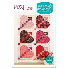 a book cover with hearts on it and the words posh love written in red