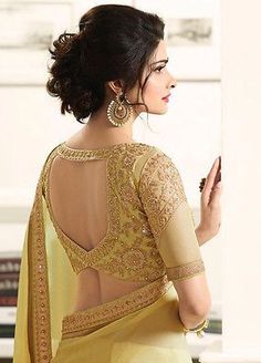 Golden Blouse, Blouse Designs Catalogue, Saree Blouse Neck Designs, Backless Blouse Designs, New Saree Blouse Designs, Lehenga Blouse Designs, Fashionable Saree Blouse Designs, Blouse Back Neck Designs, Blouse Design Images