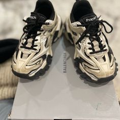 Balenciaga Track2 Sneakers Good Condition Work Twice Size 1 Usa Balenciaga Track 2, Balenciaga Track, Balenciaga Shoes, Black Cream, Kids Shoes, Balenciaga, Shoes Sneakers, Kids Shop, Track