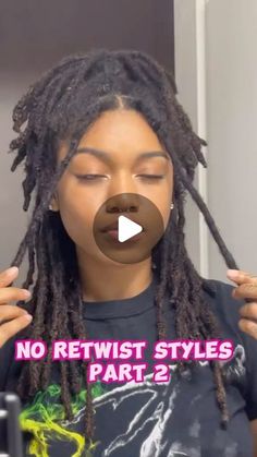 @locstylesforwomen on Instagram: "Here some no retwist styles y’all been looking for! 👏🏾👏🏾 @crownedbyseana  • • • • • #locstylesforwomen #locupdos #locdhaircommunity #locupdate #locdnotbound #loclife #womenwithlocs #naturalhair #dreadhead #locjourney #naturallocs #locstyles #loccommunity #locs #locd #locbae #locaholics #starterlocs #locdndope #locgang #dreads #locgoddess" Loc Bun Styles Updo, Loc Hairstyles For Black Women No Retwist, Loc Styles On Old Retwist, Dreadlock Hairstyles No Retwist, Two Strand Twist On Locs Black Women, Styles For Untwisted Locs, No Retwist Hairstyles, Easy Loc Styles To Do At Home, 4c Locs Hairstyles