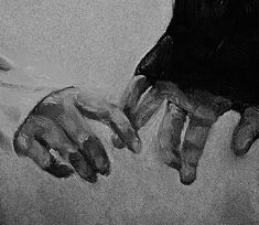 black and white drawing of two hands holding each other