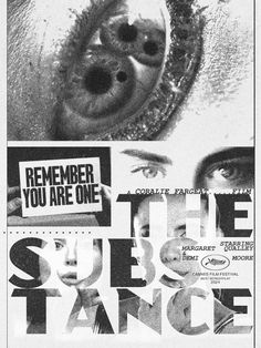 an advertisement for the sustenance film, featuring a woman's face and eyes