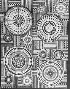 a black and white drawing with circles on it