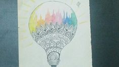 a drawing of a light bulb with an intricate design on it