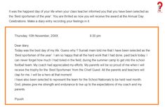 a letter to someone from their teacher on the day of his graduation, which is now in english