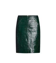 CROC EMBOSSED LEATHER ABOVE THE KNEE SKIRT