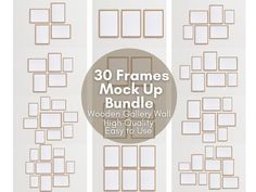 the 30 frames mock up bundle is shown in three different sizes, including white and brown