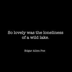 edgar allen poe quote so lovely was the loneness of a wild lake