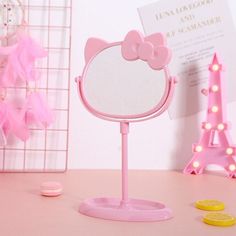 Kawaii Style Mirror Wall Mounted Makeup Mirror, Double Sided Mirror, Impressions Vanity, Desk Mirror, Style Kawaii, Travel Mirror, Stylish Tables, Cosmetic Mirror, Kawaii Room