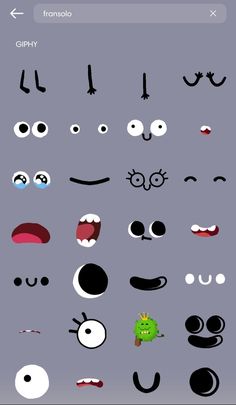 an iphone screen with various faces and eyes