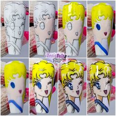 Sailor Nails, Moon Nail Art, Brush Nail Art, Acrylic Nail Brush