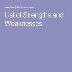 list of strengths and weaknesses by dr robert j krohne