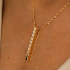 "Capture memories and express love with our Vertical Bar Necklace! Personalized with a date and engraved names, this gold, silver, or rose gold necklace is a meaningful gift for your loved one! Embrace sentimental elegance with our 4 Name Necklace Bar, a cherished keepsake. #YOU MAY ALSO LIKE THIS... Gold Plated Personalized Necklace https://www.etsy.com/listing/541434539/personalize-vertical-name-bar-necklace Customized name necklace https://www.etsy.com/listing/527993086/personalized-name-neck Rose Gold Bar, Necklace Bar, Bar Gift, Vertical Bar Necklace, Bar Necklace Personalized, Vertical Bar, Personalized Gifts For Men, Bar Gifts, Capture Memories