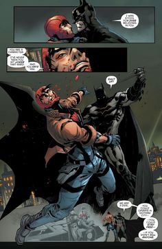 a comic page with batman and red hood