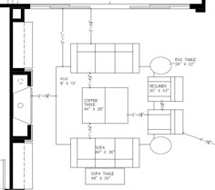 the kitchen floor plan is shown with measurements