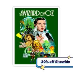 the wizard of oz movie poster on a green background