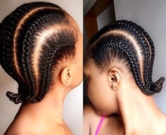 Three Cornrows Braids, Plain Cornrows, Natural Hair Flat Twist, Cornrows Natural Hair, Flat Twist Hairstyles, Natural Hair Diy, Natural Hair Short Cuts