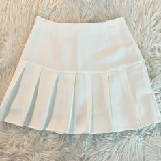 Never Worn, White Skirt, High Raised Cute White Skirt, Short White Skirt, High Waisted White Skirt, Skirts Shein, Shein Skirts, Comfortable Skirts, School Skirt, White Mini Skirt, Shein Outfits