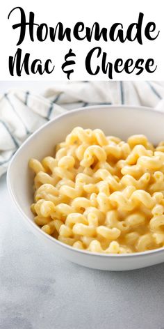 a white bowl filled with macaroni and cheese