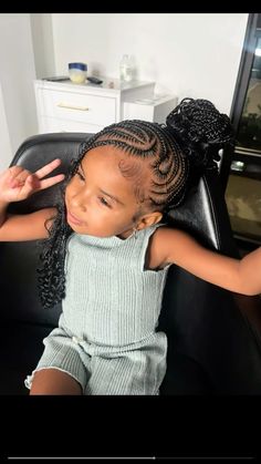 Natrul Hairstyle For Black Kids, Braids For Kids Black Natural Hair, Trending Kids Hairstyles, One Year Old Braid Hairstyles, Kids Braid Styles With Beads, Kids Quick Braided Hairstyles, Toddlers Braids Hairstyles, Baby Hairstyles Braids, Kids Braided Bun Hairstyles Black