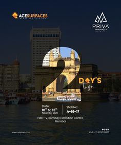 an event poster for two days with the numbers 2 and 3 in front of a cityscape