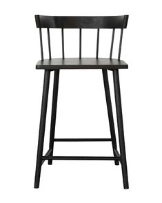 a black wooden chair on a white background