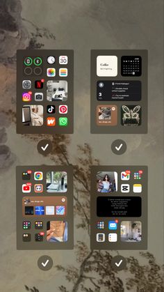 an iphone screen with several different images on it