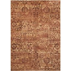 an area rug with brown and tan colors