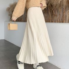 Long Maxi Skirt, Ankle Length Skirt, Nature Dress, Womens Maxi Skirts, Long Skirts For Women, Half Skirt, Korean Fashion Women, Skirt Maxi, Winter Skirt