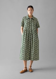 Workwear Dresses, Sunday Clothes, Floral Print Dresses, Abstract Leaf, Woman Dresses, Calf Sleeve, Denim Dresses, Cotton Shirt Dress, Loungewear Women