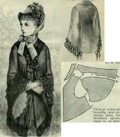 Mody Paryzkie 1879.: Dolman. Regency Dress Pattern, Elizabethan Dress, Victorian Dress Pattern, Dolman Jacket, Historical Clothing Patterns, Victorian Maid, 60s Vintage Fashion, Victorian Sewing, 1870s Fashion