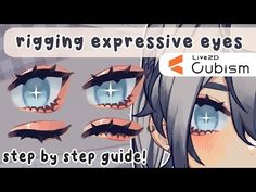 an anime character with blue eyes and long eyelashes, text reads rigging expensive eyes