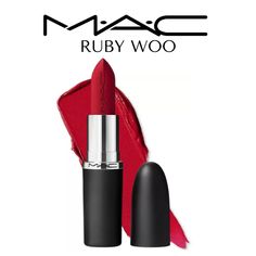 Brand New In Box Mac Red Lipstick, Mac Red Lipsticks, Ruby Woo Lipstick, Mac Ruby Woo, Ruby Woo, New Mac, Lipstick Swatches, Beauty Boutique, Red Lipstick