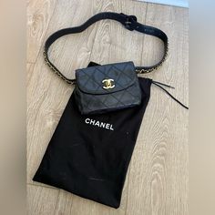 Lost Weight. Too Big =( Loved It, But Ready To Rotate For Something New. Questions? Leave A Comment Below! Gold Belts, Big Love, Bago, Belt Bag, Bag Lady, Chanel, Gold, Black