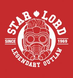 the star lord logo on a red background