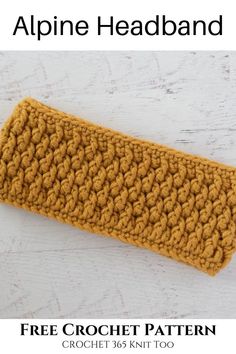 a crochet headband with the text, free crochet pattern