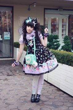 daily_lolita: ☆ Eight Coordinates ☆ Bittersweet Lolita, Candy Clothes, Lolita Outfit, Goth Outfit Ideas, Skirted Swimsuit