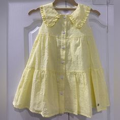 Nwt Smoke Free Fast Shipping Bundle To Save Color Yellow Size 6y Made In Spain This Garment Is Made With High Quality Materials - Lined - 100% Cotton Machine Mild Cycle Do Not Bleach Iron At Low Temperature Flat Drying In Shade L A Line Frock For Kids, Baby Frocks Designs Cotton, 10 Year Girl Frock Design Cotton, Kids Yellow Dress, Yellow Baby Dress, Baby Dress Pattern Free, Girls Yellow Dress, Floral Print Dress Kids