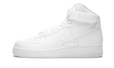 Even with countless colorways and materials applied to the shoe throughout the years, the Air Force 1 still looks best in all-white leather. Air Force 1 High Tops, Jordan Shoes For Sale, Buy Nike Shoes, Nike Air Force 1 High, New Nike Shoes, Pretty Shoes Sneakers, Air Force 1 High, Nike Air Shoes, Best Shoes For Men