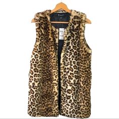 Inc - Wild Faux Fur Cheetah Vest - S/M 4 Hook Front Closure. Polyester Blend. See Photos For Details. Approximate Measurements- Underarm To Underarm: 19.5” Length, Shoulder Down: 30.5” Wolf Fur Vest, Black Knitted Vest, Animal Print Vests, Black Fur Vest, Suede Fringe Vest, Faux Suede Vest, Womens Faux Fur Coat, Brown Vest, Suede Vest