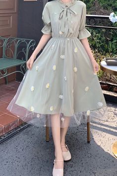 Cute Midi Length Dress, Cute Knee-length Flowy Dress, Cute Midi Dress For Garden Party, Cute Midi Length Dress For Garden Party, Cute Casual Midi Dress For Spring, Cute White Midi Dress For Spring, Cute Spring Midi Length Dress, Cute Casual Midi Dresses, Cute Spring Midi Knee-length Dress