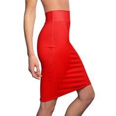 Comfortable and soft, this high quality Red  pencil skirt is cut close to the body. Inspired by the freedom of creativity, it's perfect for standing out on any occasion.\n.: 95% Polyester 5% Spandex\n.: Mid waist fit\n.: Printed on care label in black color\n.: White thread color Waist width, inXS12.01S12.99M14.02L15.28XL16.772XL   18.27 Outseam (w/o waistband), inXS18.74S19.02M19.25L19.49XL19.762XL   20.00 Purple Pencil Skirt, Body Inspired, Red Pencil Skirt, Red Pencil, Stretchy Skirt, Womens Mini Skirts, Womens Pencil Skirts, Red Skirts, Skirts Online