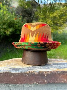 This extra special Bucket Hat is Large, X-Large, crafted from a very rare 1930's Pendleton® wool, lined in brown Italian silk! Brass lizard brand badge. Pendleton Ornament, Vintage Flat Brim Fedora For Outdoor, Vintage Fedora For Outdoor Fall Events, Vintage Felt Hat With Curved Brim For Outdoor, Vintage Fedora Hat For Outdoor, Vintage Brown Fedora With Short Brim, Brown Retro Hat For Outdoor, Brown Brimmed Cloche Hat For Outdoor, Retro Brown Hats One Size Fits Most