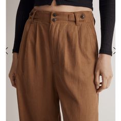 Brand New Harlow Wide Leg Trousers. Beautiful Material, Just Wasn't The Right Size For Me And I Missed My Return Window. Petite Curvy, Pants Details, Petite Pants, Madewell Denim, Wide Leg Trousers, I Missed, Straight Leg Pants, Capsule Wardrobe, Brown Color