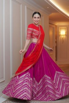 Silk Lehenga Choli, Simple Lehenga, Indian Outfits Lehenga, Lehnga Dress, Anarkali Dress Pattern, Georgette Dupatta, Half Saree Designs