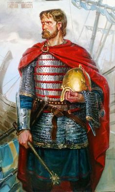 a painting of a man dressed in armor