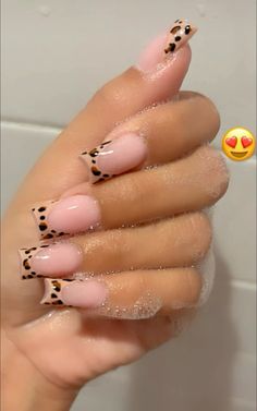 Glittery Acrylic Nails, Acrylic Nail Designs Classy, French Tip Gel Nails, Cheetah Print Nails, Nail Piercing, Stylish Nails Designs