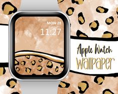 an apple watch with leopard print on it