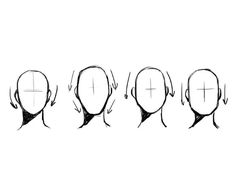 the stages of drawing an alien head with different angles and hair styles, from front to back