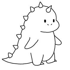 a cartoon dinosaur with spikes on its head